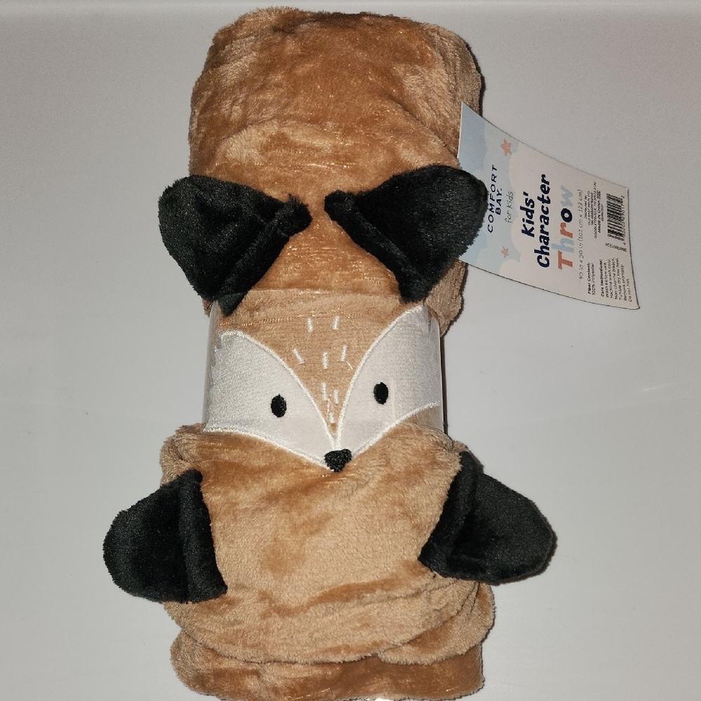 Comfort Bay Kids' Character Throw - Brown and Black